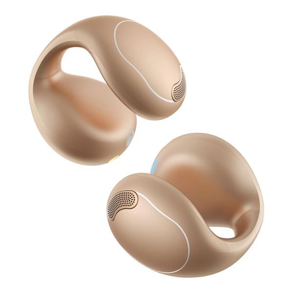 Anker Audio Golden Soundcore C40i by Anker, Open-Ear Earbuds, Clip-On Headphones, Flexible Joint Design, Button Controls, Lightweight Comfort, Stable Fit with Attachable Ear Grips, Expansive Drivers for Clear Sound