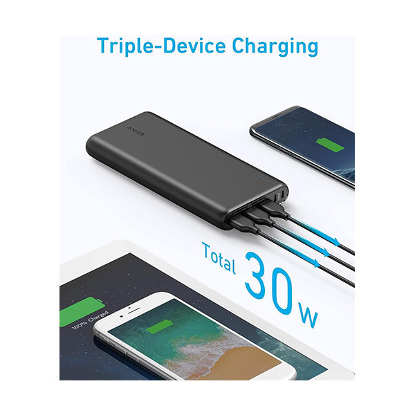 Anker Electronics Accessories Black / Brand New Anker Power Bank, 26,800 mAh External Battery with Dual Input Port and Double-Speed Recharging, 3 USB Ports for iPhone 15, 15 Plus, 15 Pro, 15 ProMax, iPad, Samsung, Android and Other Devices