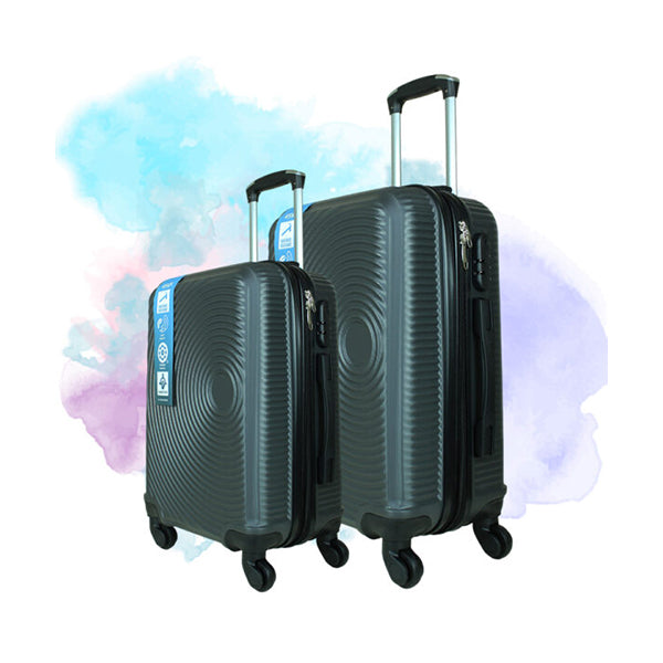AtoZ Handbags & Wallets & Cases Grey / Brand New AtoZ Traveler, Luggage Set of 2 #862 Double Zipper - LUG862-2