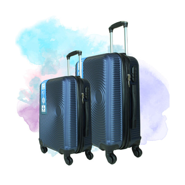AtoZ Handbags & Wallets & Cases Navy / Brand New AtoZ Traveler, Luggage Set of 2 #862 Double Zipper - LUG862-2