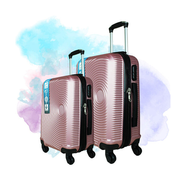 AtoZ Handbags & Wallets & Cases Rose Gold / Brand New AtoZ Traveler, Luggage Set of 2 #862 Double Zipper - LUG862-2