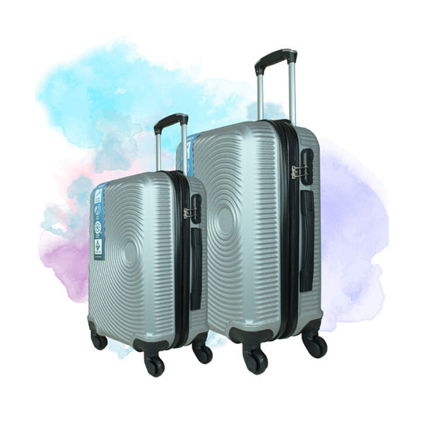 AtoZ Handbags & Wallets & Cases Silver / Brand New AtoZ Traveler, Luggage Set of 2 #862 Double Zipper - LUG862-2