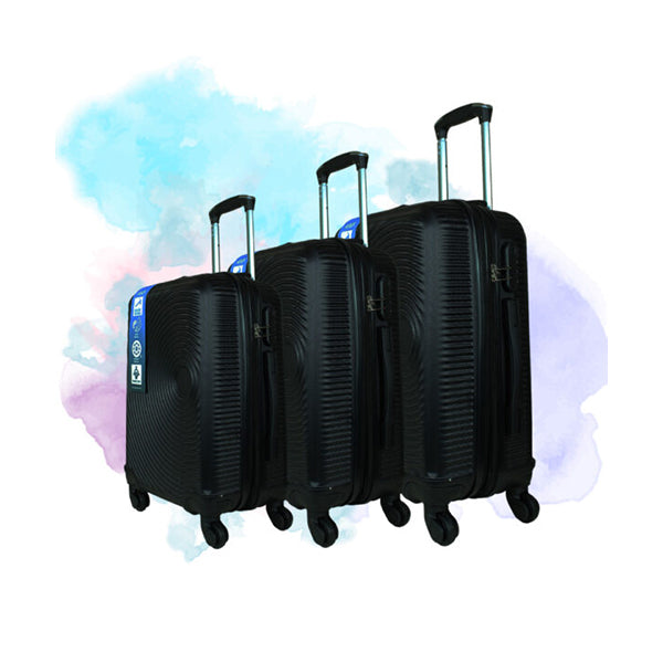 AtoZ Handbags & Wallets & Cases Black / Brand New AtoZ Traveler, Luggage Set of 3 #862 Double Zipper - LUG862-3