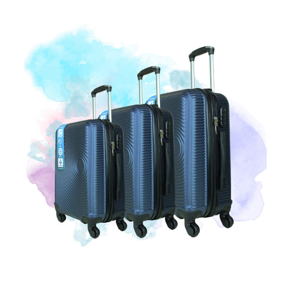 AtoZ Handbags & Wallets & Cases Navy / Brand New AtoZ Traveler, Luggage Set of 3 #862 Double Zipper - LUG862-3