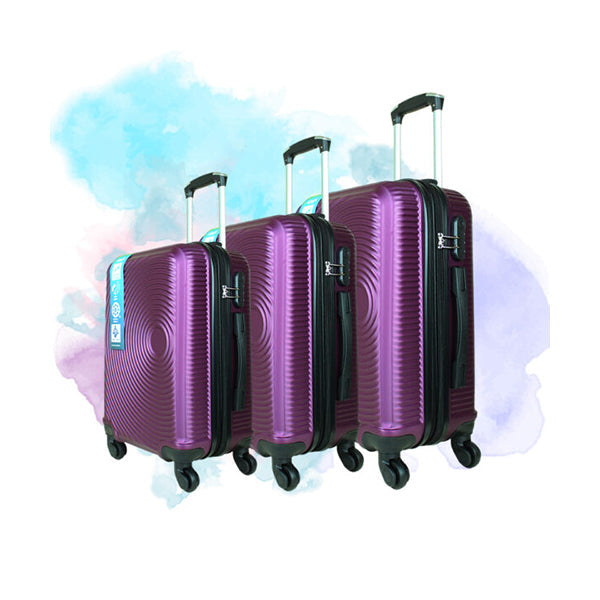 AtoZ Handbags & Wallets & Cases Wine / Brand New AtoZ Traveler, Luggage Set of 3 #862 Double Zipper - LUG862-3
