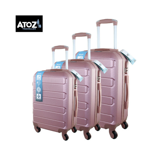 AtoZ Handbags & Wallets & Cases Rose Gold / Brand New AtoZ Traveler, Luggage Set of 3 #869 With Matching Color Accessories