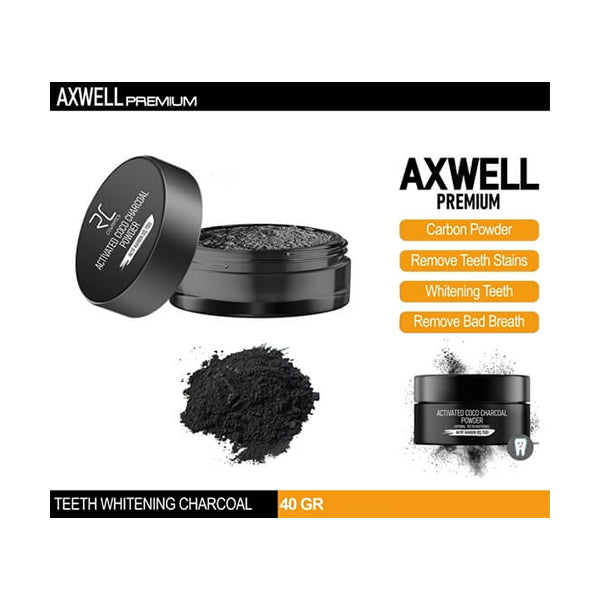 Axwell Premium Personal Care Brand New Axwell, Activated Coco Charcoal Powder - JT540