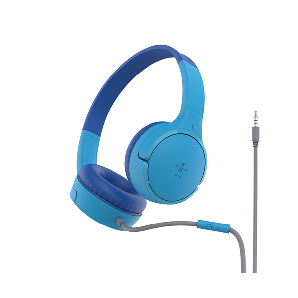 Belkin Audio Blue / Brand New Belkin, SoundForm Mini Wired On-Ear Headphones for Kids