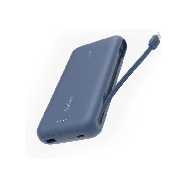 Belkin Blue / Brand New / 1 Year Belkin, BPB024HQBK/BL/PK/WH Boost Charger 20K Power Bank with Integrated USB-C Cable