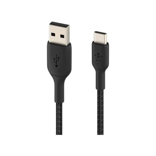 Belkin Black / Brand New / 1 Year Belkin, CAB002BT3MBK/WH BoostCharge Braided USB-C to USB-A Cable, 3M