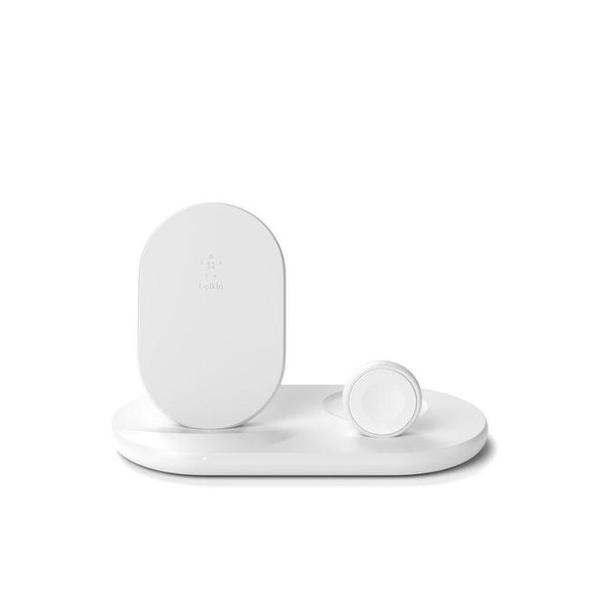 Belkin Communications White / Brand New / 1 Year Belkin, WIZ001myBK/WH BoostCharge 3-in-1 Wireless Charger for Apple Devices