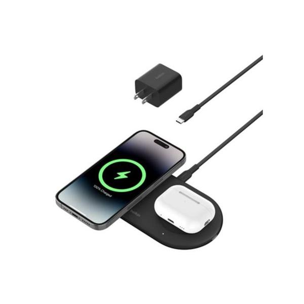 Belkin Communications Black / Brand New / 1 Year Belkin, WIZ021VFBK/WH BoostCharge 3-in-1 Wireless Charging Pad with USB-C