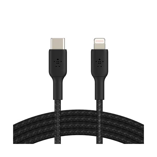 Belkin Electronics Accessories Black / Brand New Belkin, BoostCharge Braided USB-C to Lightning Cable, 1m / 3.3ft