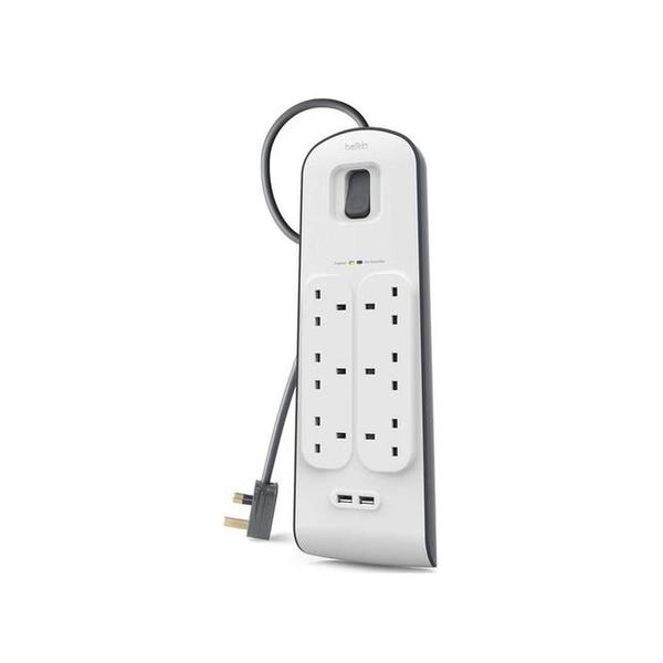 Belkin Electronics Accessories White / Brand New Belkin, BSV604af2M 6-Outlet Surge Protection Strip with 2 USB Ports – 2M Cord