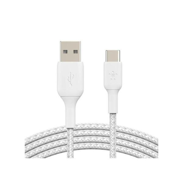Belkin Electronics Accessories White / Brand New / 1 Year Belkin, CAB002BT1MBK BoostCharge Braided USB-C to USB-A Cable 1m