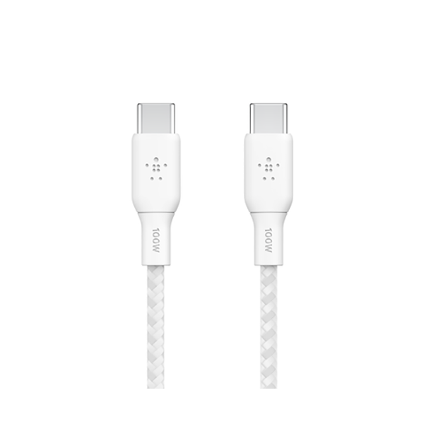 Belkin Electronics Accessories White / Brand New Belkin, CAB014BT3MWH, USB-C to USB-C Cable, 100W
