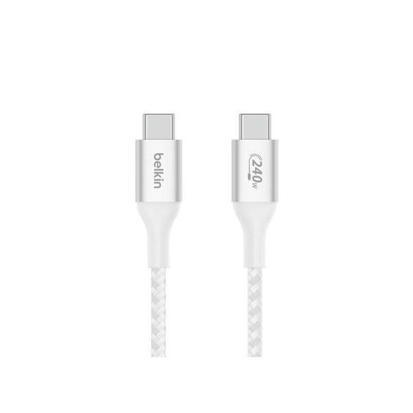 Belkin Electronics Accessories White / Brand New / 1 Year Belkin, CAB015BT1MBK BoostCharge USB-C to USB-C Braided Cable 240W 1m