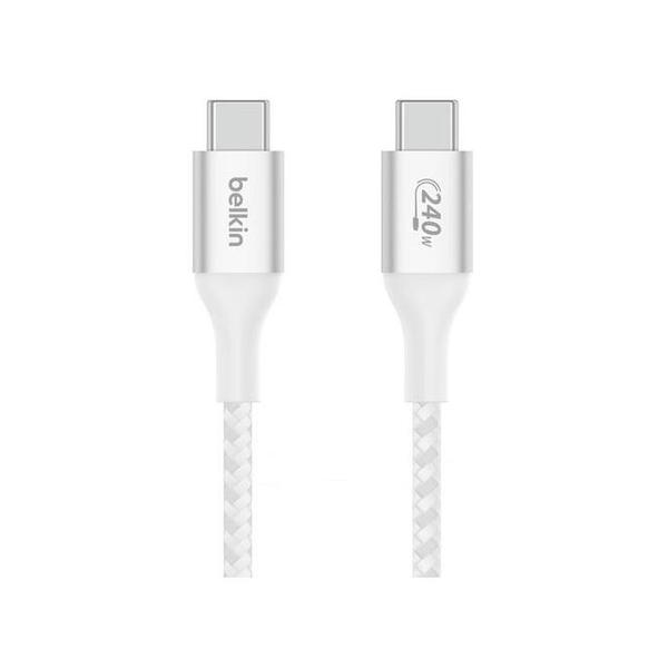 Belkin Electronics Accessories White / Brand New / 1 Year Belkin, CAB015BT2MBK BoostCharge USB-C to USB-C Braided Cable 240W 2m