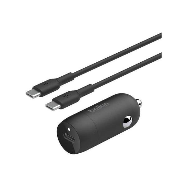 Belkin Electronics Accessories Black / Brand New / 1 Year Belkin, CCA004BT1MBK-B6 USB-C Car Charger 20W with USB-C to USB-C Cable