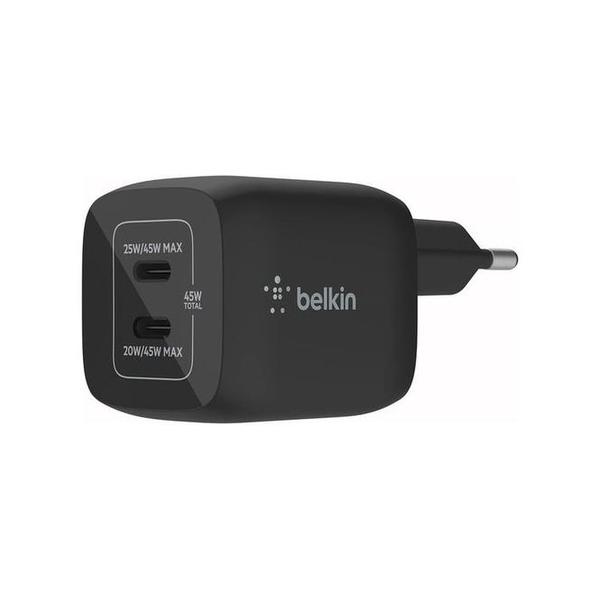 Belkin Electronics Accessories Black / Brand New / 1 Year Belkin, WCH011VFWH/BK Boost Charge Pro Dual USB-C GaN Wall Charger with PPS 45W