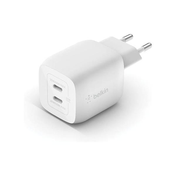 Belkin Electronics Accessories White / Brand New / 1 Year Belkin, WCH011VFWH/BK Boost Charge Pro Dual USB-C GaN Wall Charger with PPS 45W