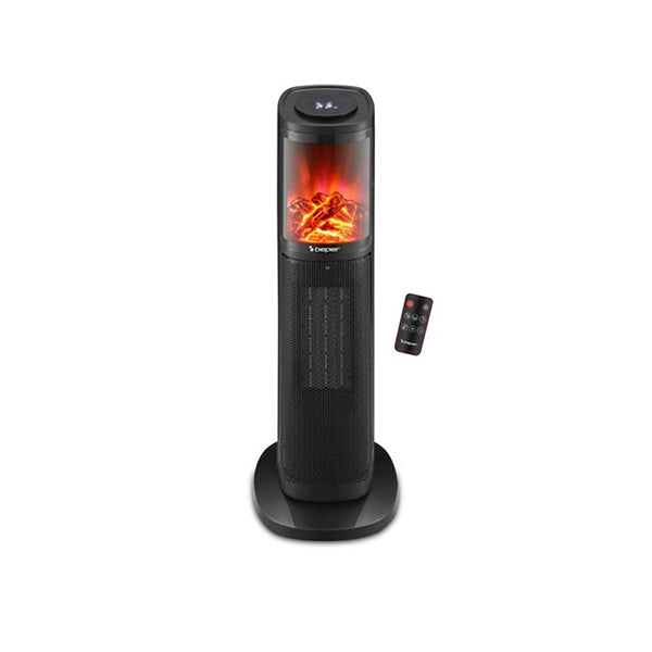 Beper Household Appliances Black / Brand New / 1 Year Beper, Ptc Tower Fan Heater - Led Flame, P203TER010