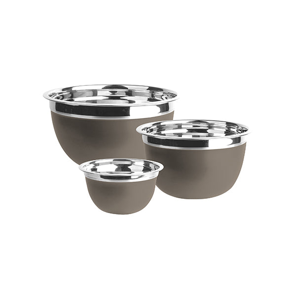 Bergner Kitchen & Dining Stainless Steel / Brand New Bergner, Set 3Pcs Bowls Chocolate Bakeware Lovers - BGEU-5494