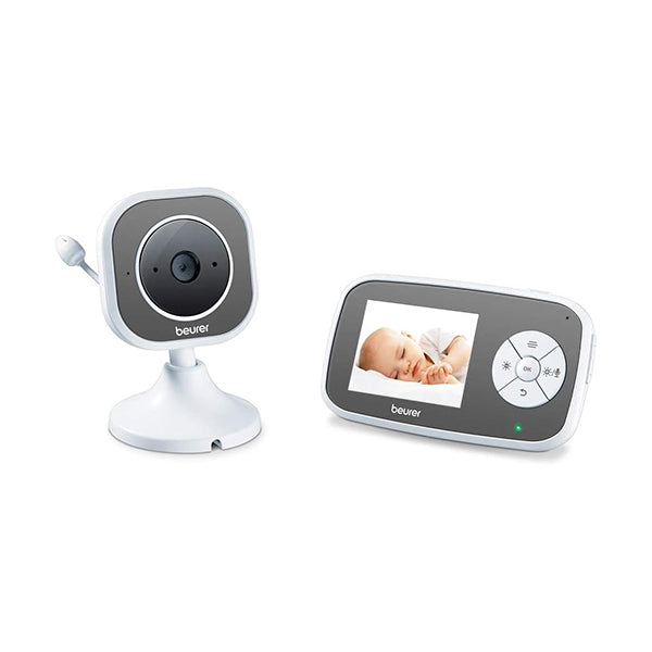 Beurer Baby Safety White / Brand New / 1 Year Beurer BY110 Video Baby Monitor with Infrared Night Vision Function, 300 Metre Range and Temperature Alarm, Low Radiation and Energy Efficient Transmission, 95261