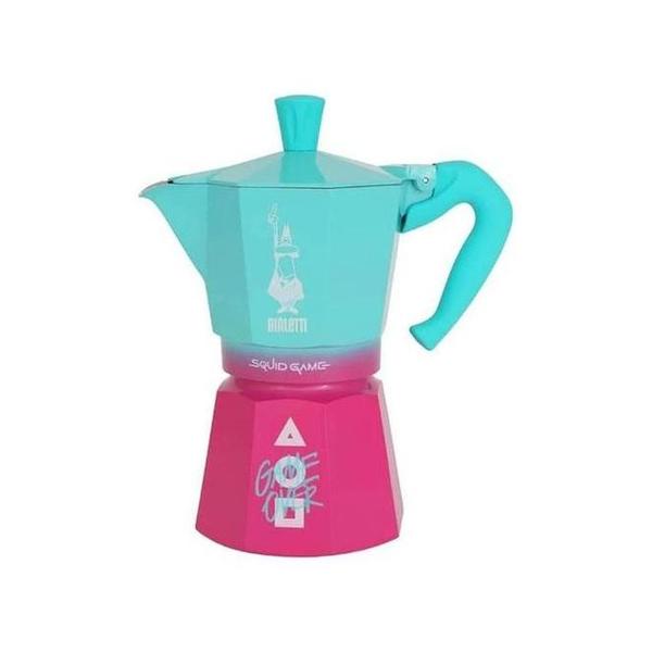 Bialetti Beverages Bialetti 0005393 Moka Express: Squid Game 6 cups blue and pink color, BIA0005393