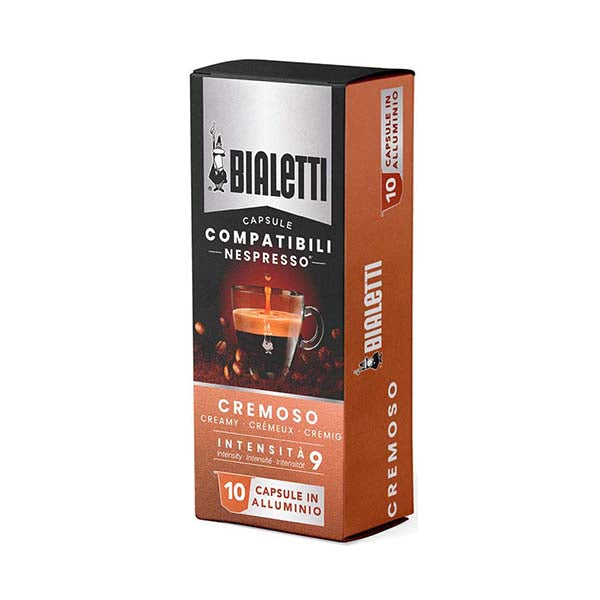 Bialetti Beverages Brand New Bialetti, 10 Pcs Nespresso Compatible Capsules, Cremoso - 096080352