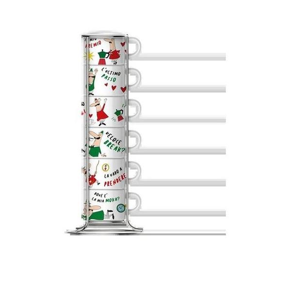 Bialetti Kitchen & Dining Bialetti TAZZ202 Set of 6 Stackable Italia Cups,BIATAZZ202