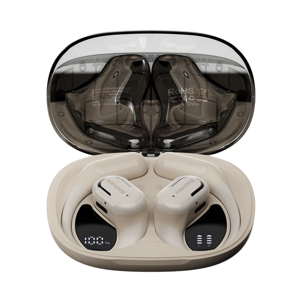 Blackview Audio Beige / Brand New / 1 Year Blackview AirBuds 300 IPX5 Waterproof Smart Digital Power Display ENC Noise Cancellation Microphone Bluetooth 6.0 Open-ear OWS Earbuds