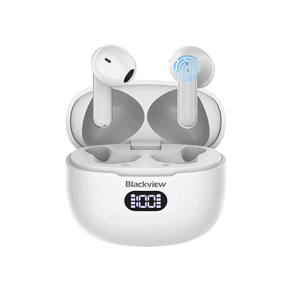 Blackview Headsets & Earphones White / Brand New / 1 Year Blackview AirBuds 7 Wireless Charging Bluetooth Headphones in Ear with Microphone, Wireless Headphones with Bluetooth 5.3 Noise Cancelling, Touch Sensors, 4 Microphones, IPX7 Waterproof, 35H Playtime