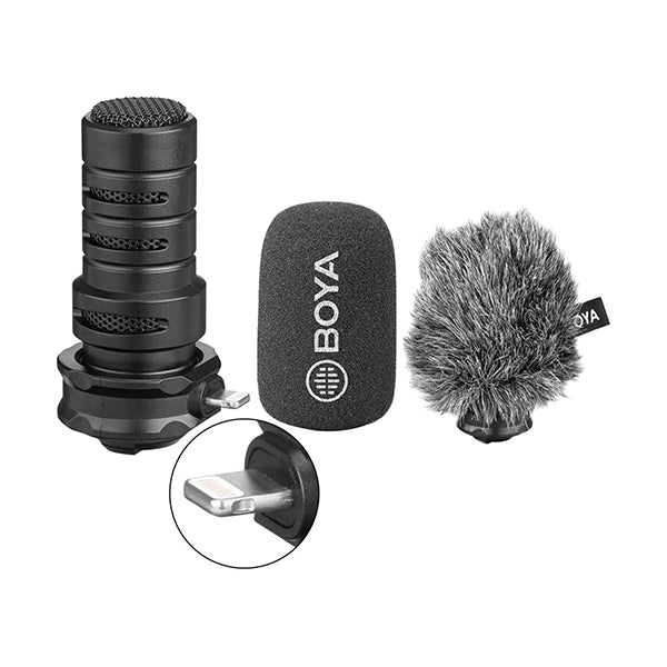 Boya Audio Black / Brand New Boya, BY-DM200, Plug-in Microphone Digital Stereo Cardioid Condenser Microphone MFI Certified Superb Sound Plug and Play Directly Compatible with iOS iPhone X XS 8 7 6 iPad iPod Stereo Microphone