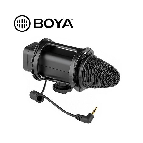 Boya Audio Black / Brand New Boya, BY-V02 Compact Stereo Condenser Video Microphone