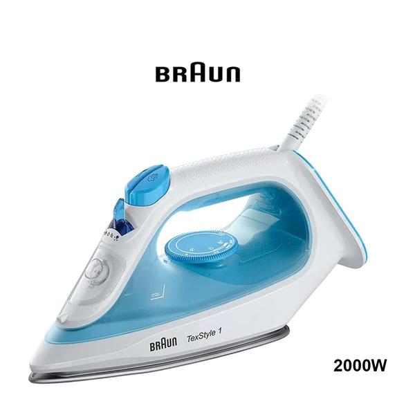 Braun Household Appliances Braun Steam Iron, 2000W, 120g Steam Shot per Minute, Super Ceramic Soleplate, Self Clean, Anti Drip, 220ML Water Tank, Water Spray, 50% Energy Saving, SI1050BL