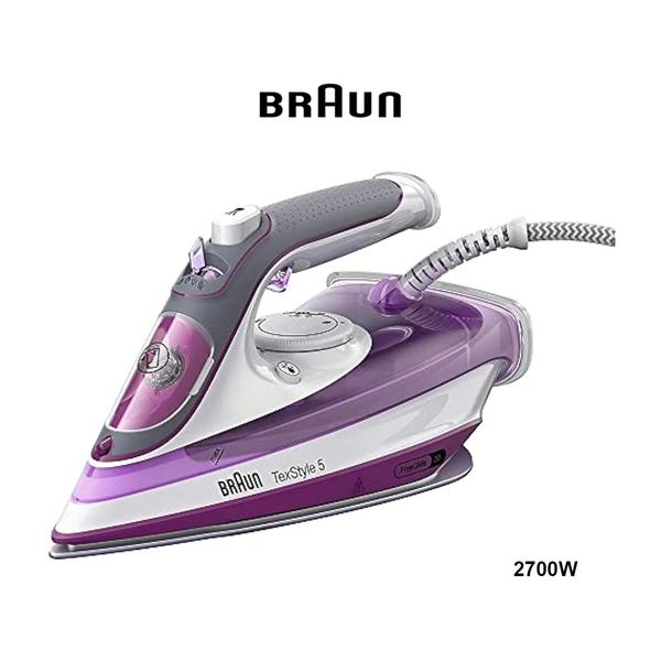 Braun Household Appliances Braun TexStyle 5-2700 Watts, 300ml Water Capacity, FreeGlide 3D Technology, Auto Off Steam Iron SI 5037, Violet