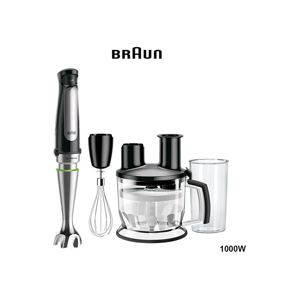 Braun Kitchen & Dining Braun Hand Blender Multiquick 7 1000W With 600Ml Bpa-Free Beaker, 1.5L Food Processor, Whisk, Easy Smartspeed, Splashcontrol & Powerbell PlUS Technology Mq 7075X Black