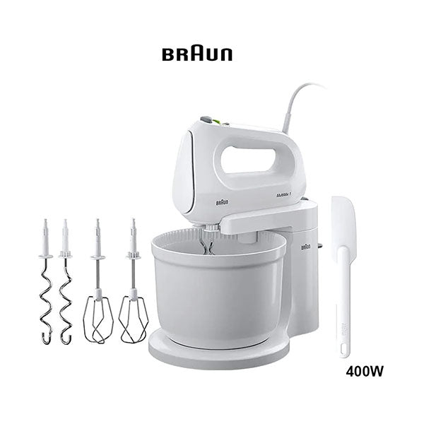 Braun Kitchen & Dining Braun Multimix 2 In 1 Hand and Stand Mixer 400 Watts, White, HM1070