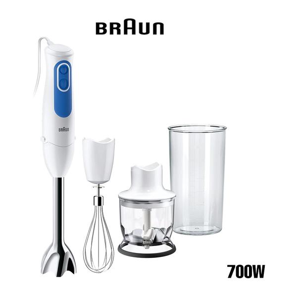 Braun Kitchen & Dining Braun MultiQuick 3 MQ3025 Hand Blender, Spaghetti Mixer, 2 Speeds, Splash Control, Dishwasher Safe parts, 350ml Chopper, Whisk and BPA-Free Plastic Beaker