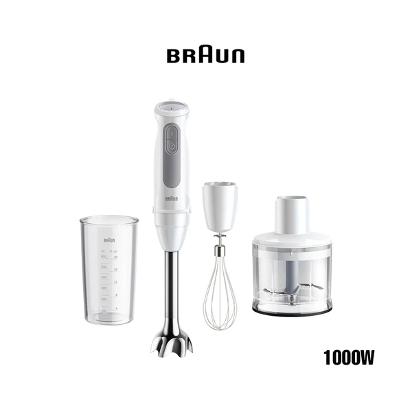 Braun Kitchen & Dining Braun MultiQuick 5 Hand Blender 1000W with Beaker, 500ml Chopper, Whisk, PowerBell VPlus, 21 Speeds, SplashControl for Chopping, Masala Grinding, Chutney, Puree, Smoothie, Soup, Shake MQ50236