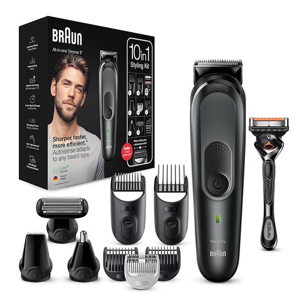 Braun Personal Care Braun MGK 7331 All-in-one Trimmer, 10-in-1 Trimmer, Multi Grooming Kit, Body Groomer, Beard Trimmer, Hair Clipper, 8 Attachments, and Gillette ProGlide Razor
