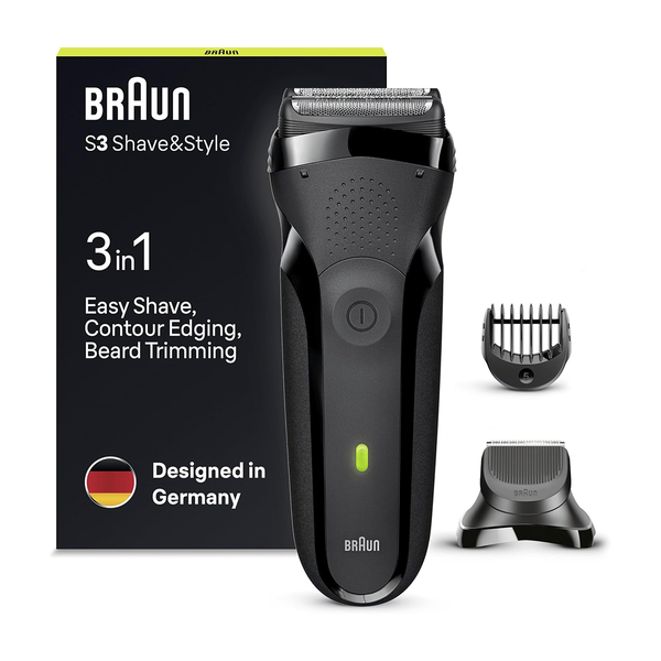 Braun Personal Care Braun Series 3 Shave&Style 300BT Shaver with Trimmer Head and 5 Combs, Green