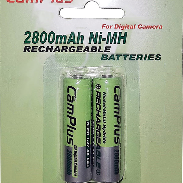 CamPlus Electronics Accessories Green / Brand New CamPlus AA Rechargeable Battery 2800 mAh Pack of 2 - CM2800AA