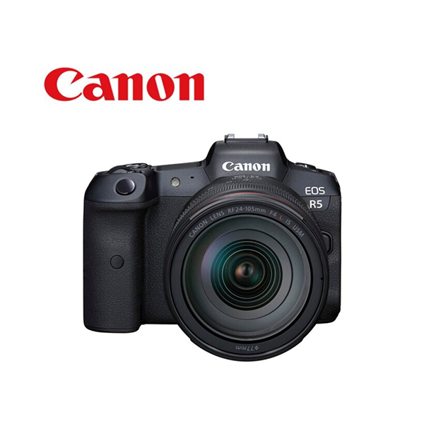 Canon Cameras Black / Brand New / 1 Year Canon EOS R5 Mirrorless Camera with 24-105mm f/4 Lens