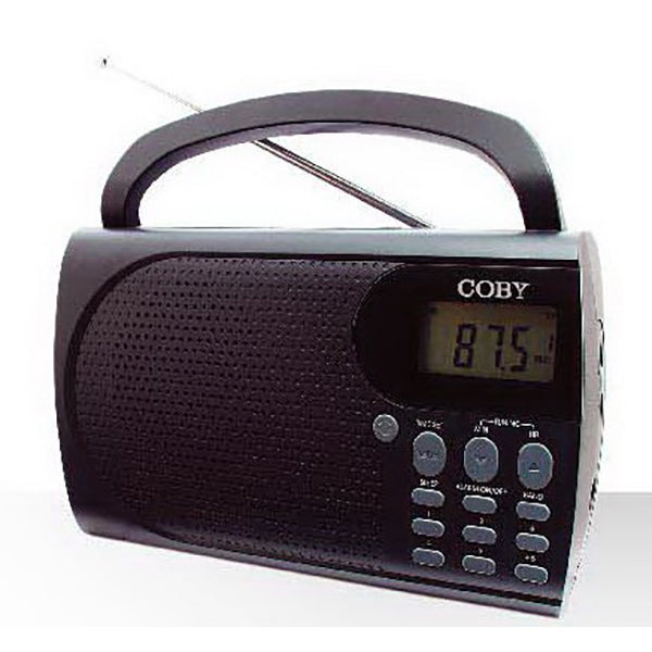 Coby Audio Silver / Brand New Coby AM / FM Radio Portable with Alarm Clock - CXR500