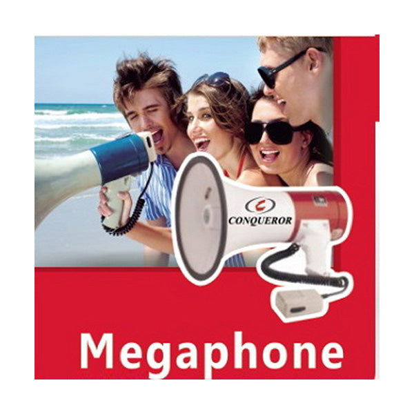 Conqueror Athletics White / Brand New Conqueror Megaphone Speaker 50 Watt with  Volume & Voice Recording - G228
