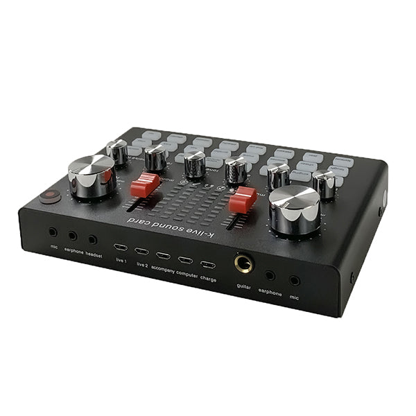 Conqueror Audio Black / Brand New Conqueror Soundcard with Audio Mixer for Live Broadcasting Karaoke Singing Music Recording for Smartphone Laptop PC - CSD3048