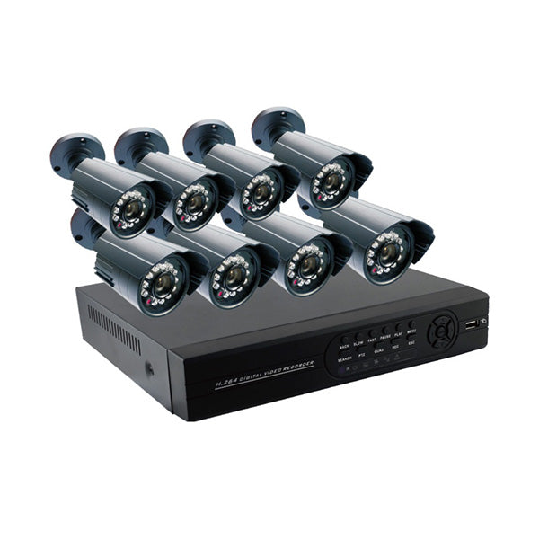 Conqueror Cameras Black / Brand New Conqueror 8 Channel DVR Security CCTV Kit Camera System Waterproof Outdoor Surveillance Camera with Motion Detection, Audio, and 500 GB HDD - 003A