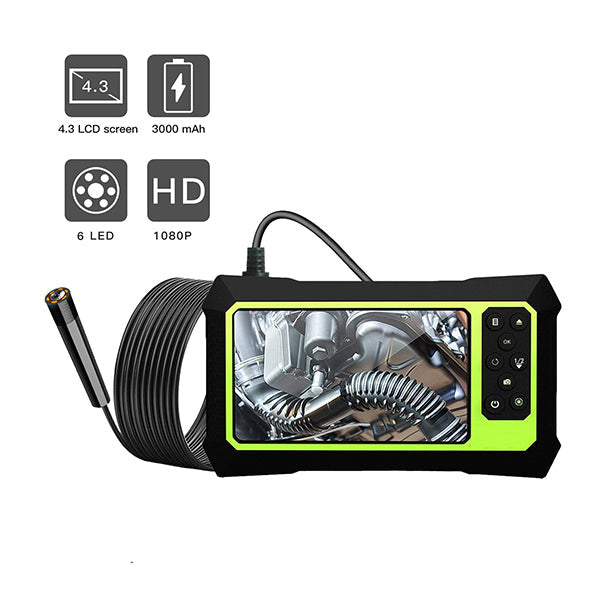 Conqueror Cameras Black / Brand New Conqueror Single Lens Endoscope Camera 1080p HD 4.3 Inch Display Waterproof Inspection Camera 6 LED Lights - TMI548